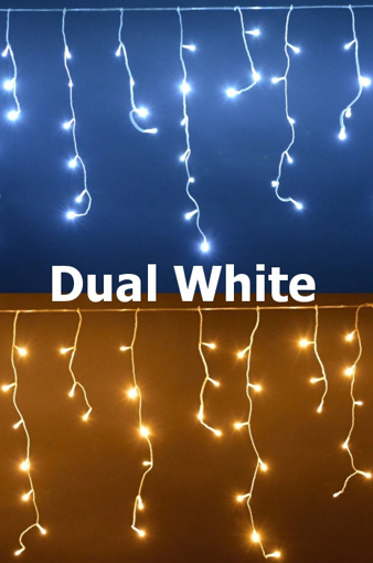 Obrázek z Vánoční osvětlení venkovní, světelné LED krápníky 310 LED / 15 m s Dual White 